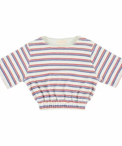 Hot Sale 🔔 Striped Terry Cloth T-shirt White Simple Kids Fashion Teen, Children ✔️