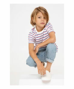 Cheap 👏 Striped Terry Cloth T-shirt White Simple Kids Fashion Teen, Children ✨ -Outlet Kids' Fashion Store striped terry cloth t shirt white simple kids fashion teen children 4