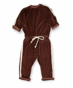 Promo 👍 Sully Organic Cotton Velvet Jumpsuit Brown Bonnie & The Gang Fashion Baby, Children 🔔
