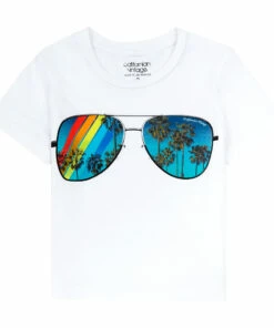 Best deal 🔥 Sunglasses T-shirt White Californian Vintage Fashion Teen, Children 🔥