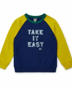 Outlet 🌟 Take Organic Cotton Sweatshirt Navy blue Bonton Fashion Children ✨
