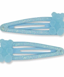Wholesale ❤️ Teddy Bear Hair Clips Blue Milk x Soda Fashion Children 👏