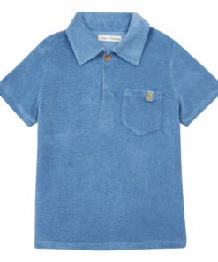 Best Pirce ✔️ Terry Cloth Polo Shirt Blue Zhoe & Tobiah Fashion Children 😍