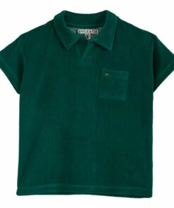 Best Pirce 🎁 Terry Cloth Polo Shirt Dark green Emile et Ida Fashion Baby, Children 🤩