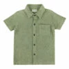 Outlet 🎁 Terry Cloth Shirt Olive green Simple Kids Fashion Teen, Children 👏