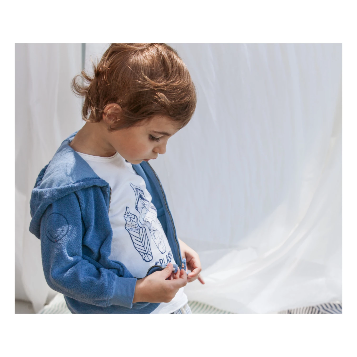 Wholesale ๐ Terry Cloth Zip-Up Hoodie Navy blue Zhoe & Tobiah Fashion Children โ 2 Wholesale ๐ Terry Cloth Zip-Up Hoodie Navy blue Zhoe & Tobiah Fashion Children โ - Image 2