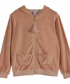 Best Pirce 👍 Terry Cloth Zip-Up Hoodie Pale pink Emile et Ida Fashion Baby, Children 🎁