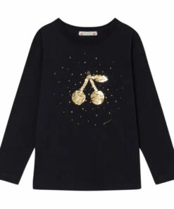 Best deal 🔔 Theia T-shirt - 🎅 Christmas Collection - Black Bonpoint Fashion Children 😍