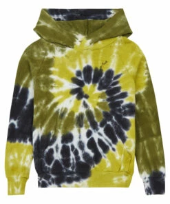 Best deal ⭐ Tie-Dye Hoodie Yellow green Californian Vintage Fashion Teen, Children 🛒