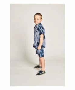 Flash Sale ⭐ Tie-Dye Shorts Navy blue Munsterkids Fashion Teen, Children ⌛ -Outlet Kids' Fashion Store tie dye shorts navy blue munsterkids fashion teen children 2