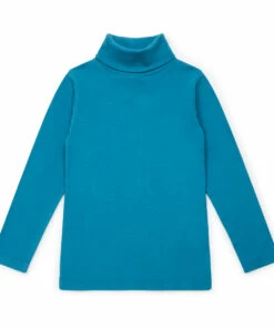 Deals 🤩 Titou Organic Cotton Turtleneck Peacock blue Bonton Fashion Children 🛒