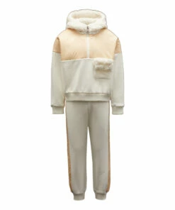 Budget 🧨 Top and Bottom Set Ecru Moncler Fashion Teen, Children ✨