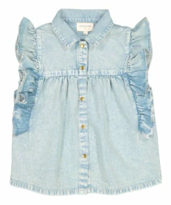 Flash Sale 😀 Tory Chambray Blouse Denim blue Louis Louise Fashion Children 🛒
