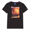 Promo 💯 Basketball T-shirt Black Champion Fashion Teen, Children ❤️