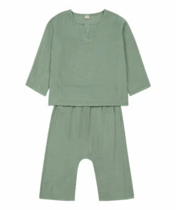 Budget 🎉 Tunisian + Zac Organic Cotton Trousers Green clay Numero 74 Fashion Children 🔔