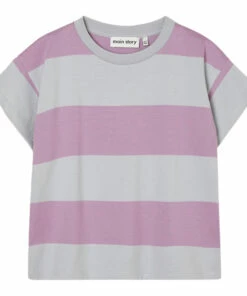 Best Sale 🔥 Two-Tone Organic Cotton T-shirt Purple Main Story Fashion Teen, Children 😍