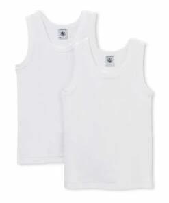 Flash Sale 🔥 Vest Tops - Set of 2 White Petit Bateau Fashion Teen, Children 🔔