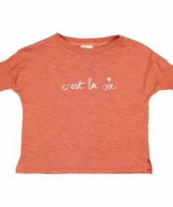 Cheapest 🔔 Vie Organic Slub Cotton T-shirt Terracotta Búho Fashion Children 💯