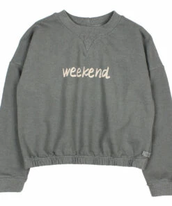 Best Pirce ✔️ Weekend Cotton Terry Cloth Sweatshirt Grey Búho Fashion Children ⌛