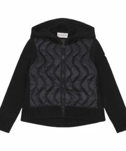 New ✨ Wool Cardigan Black Moncler Fashion Teen, Children 🔔