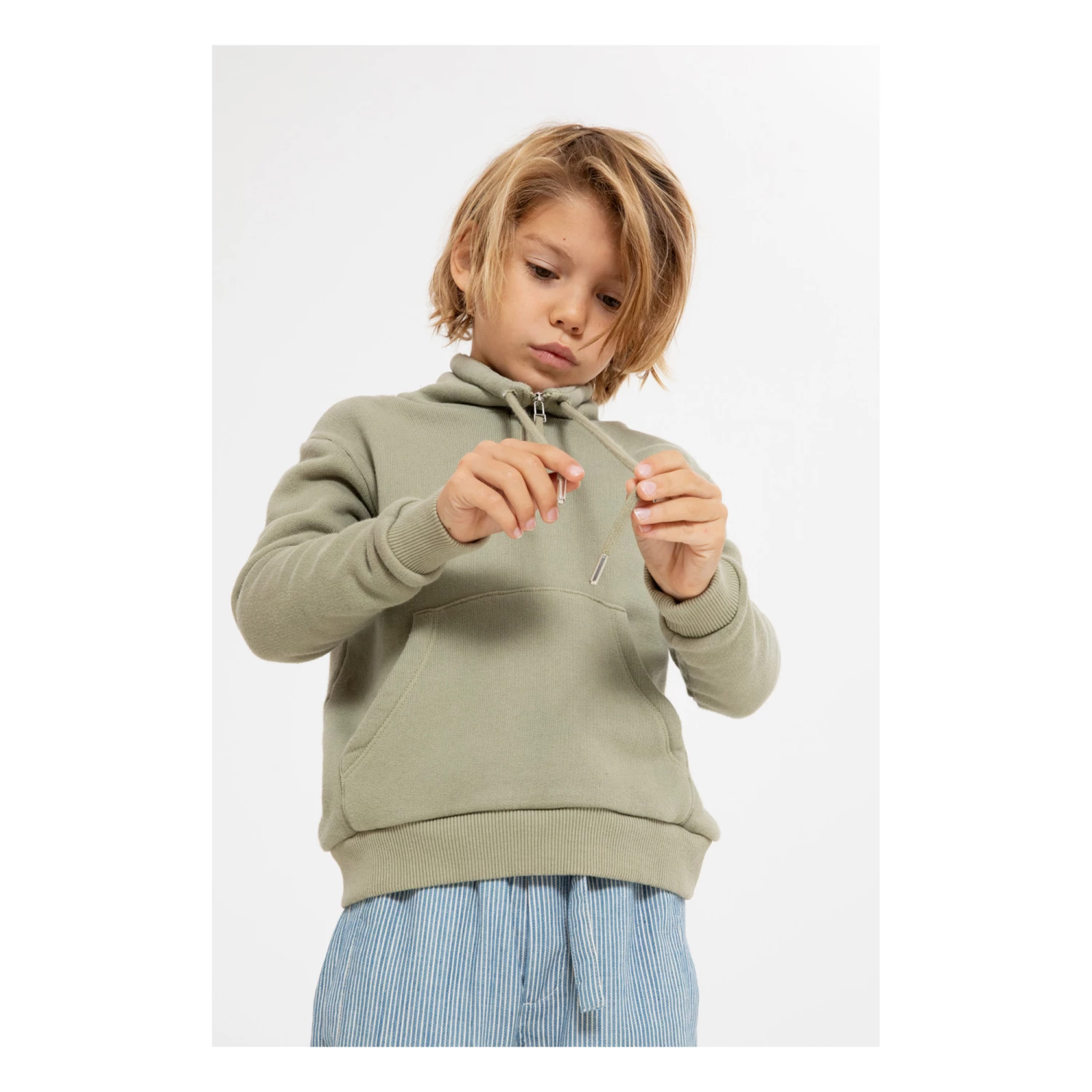 Discount ๐ Zip Neck Sweatshirt Olive green Simple Kids Fashion Teen, Children ๐ 2 Discount ๐ Zip Neck Sweatshirt Olive green Simple Kids Fashion Teen, Children ๐ - Image 2