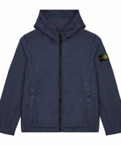 Outlet 😍 Zip-Up Jacket Navy blue Stone Island Fashion Teen, Children 🤩