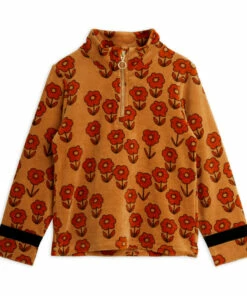 Best Pirce 🌟 Zip-Up Velour Sweatshirt Camel Mini Rodini Fashion Children 🔥